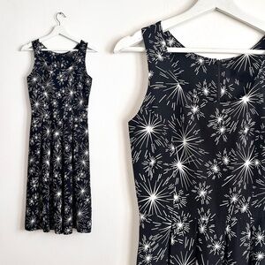 black neck silk dress vintage 50s firework print novelty bode constellation XS S